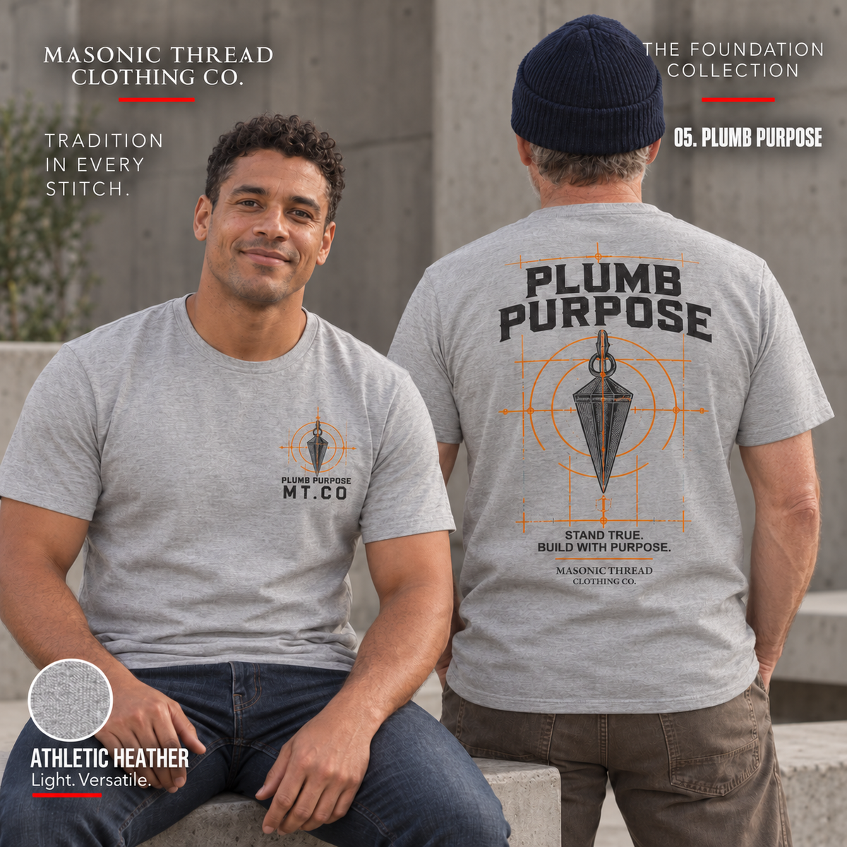 Plumb Purpose Masonic Graphic T-Shirt | FOUNDATION