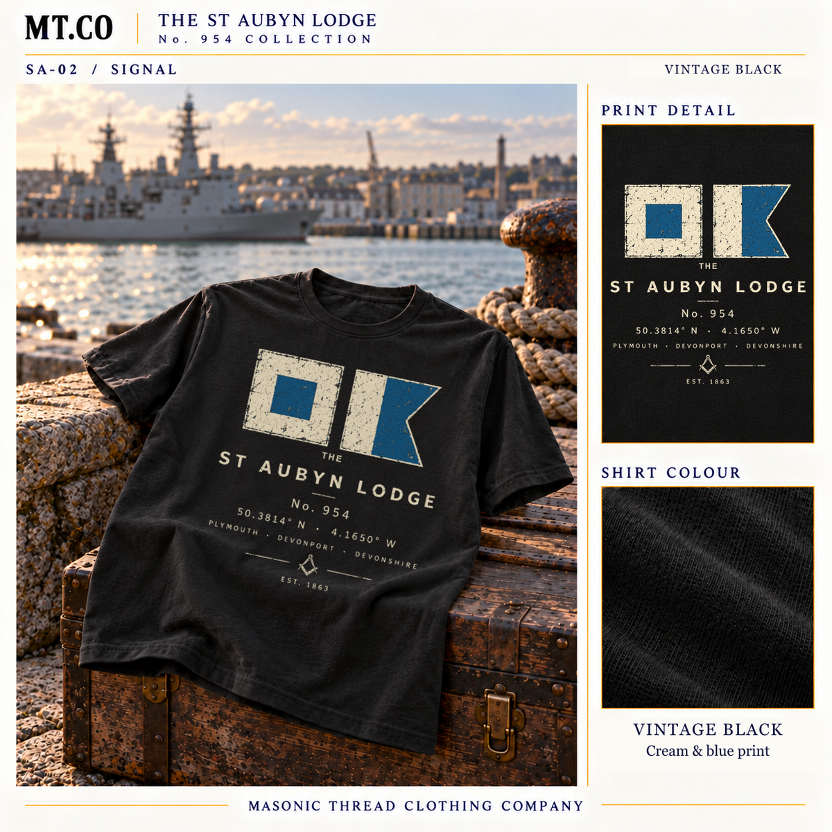 St Aubyn Lodge No. 954 | Signal Masonic T-Shirt | The Originals