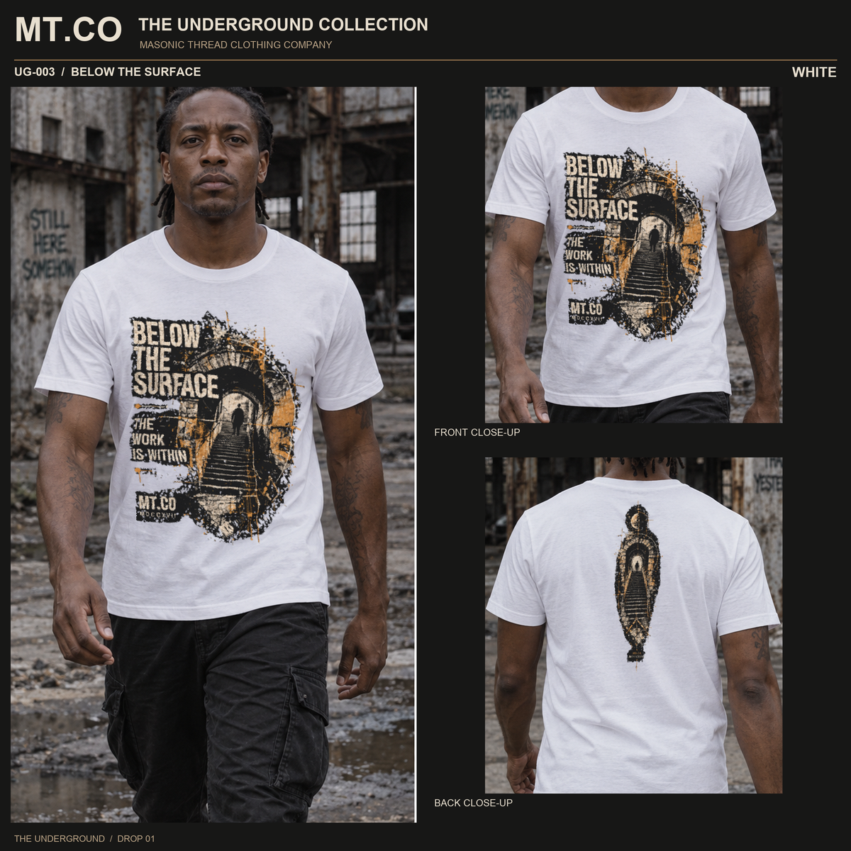 BELOW THE SURFACE Masonic Streetwear T-Shirt | UNDERGROUND