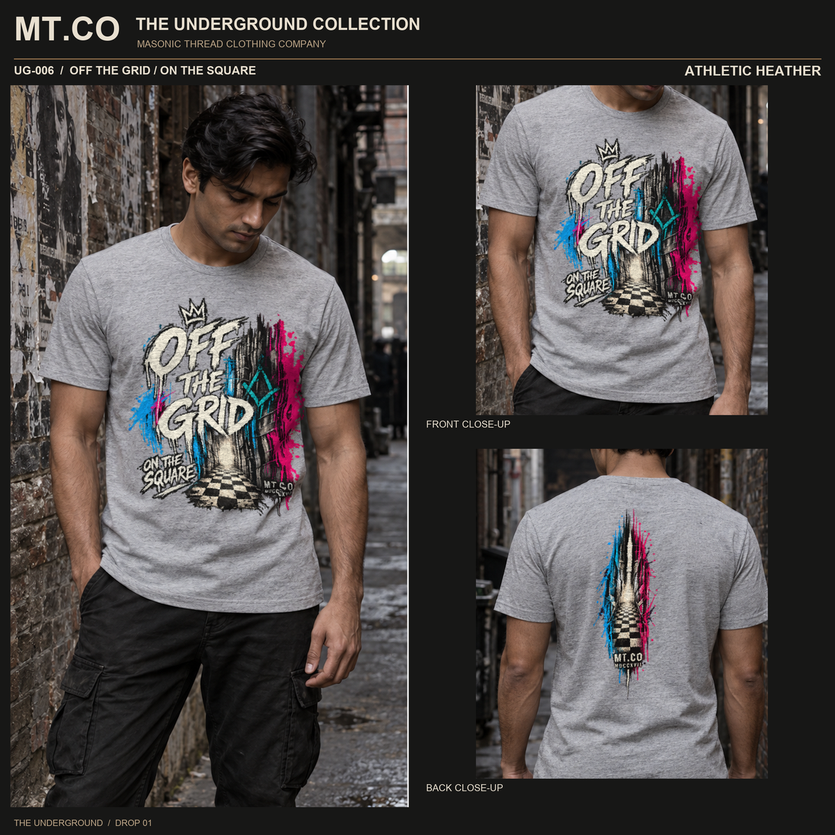 Off the Grid / On the Square Masonic Streetwear T-Shirt | UNDERGROUND