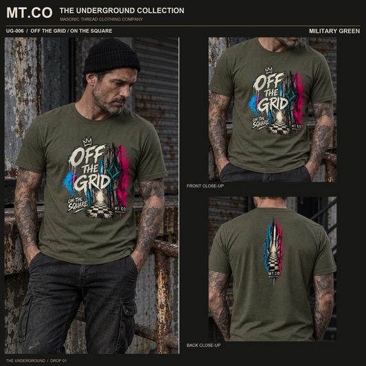 Off the Grid / On the Square Masonic Streetwear T-Shirt | UNDERGROUND