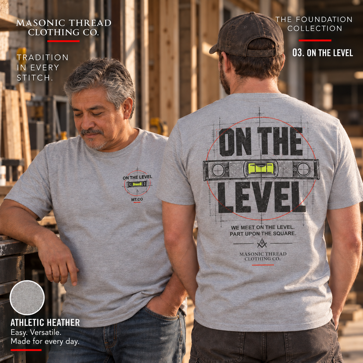 On the Level Masonic Graphic T-Shirt | FOUNDATION