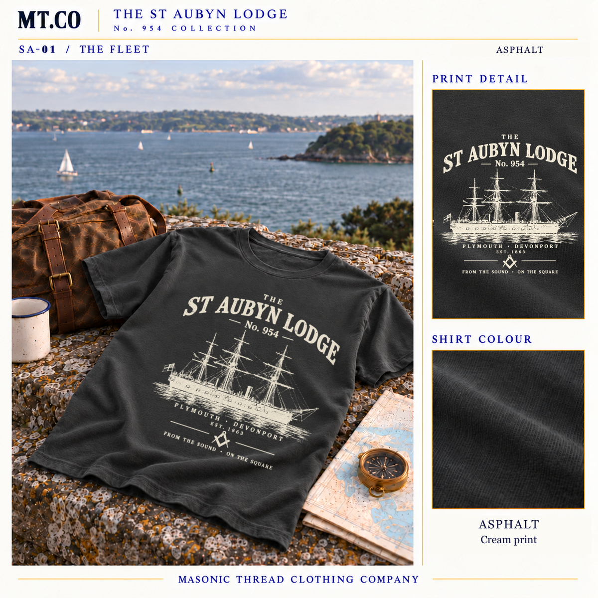 St Aubyn Lodge No. 954 | The Fleet Masonic T-Shirt |  The Originals