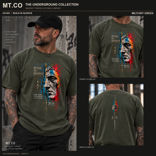 Build in Silence Masonic Streetwear T-Shirt | UNDERGROUND