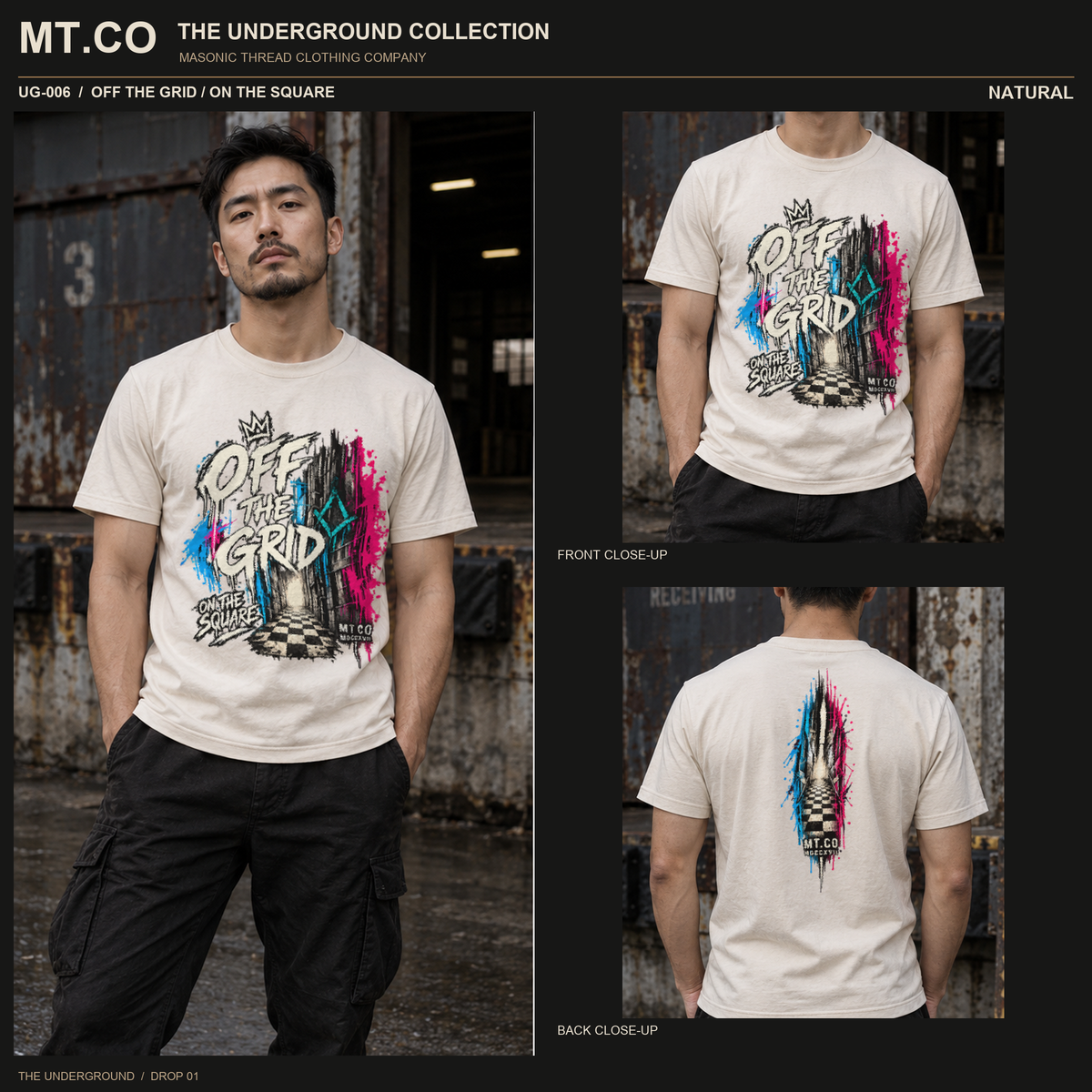 Off the Grid / On the Square Masonic Streetwear T-Shirt | UNDERGROUND