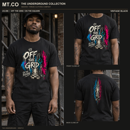 Off the Grid / On the Square Masonic Streetwear T-Shirt | UNDERGROUND