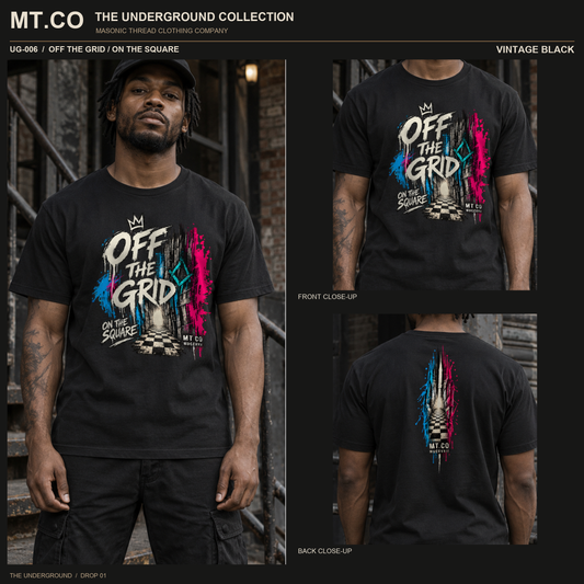 Off the Grid / On the Square Masonic Streetwear T-Shirt | UNDERGROUND